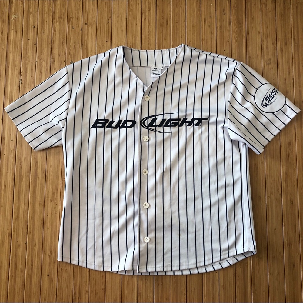 Bud Light Pinstripe Baseball Jersey